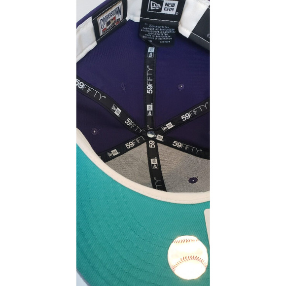 Houston Astros Hat Cap 45 Years Patch Purple Blue Size 8 New Era - Picture 7 of 7